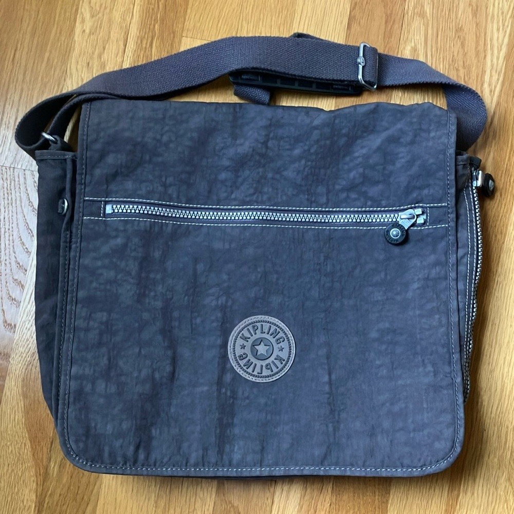 Kipling Madhouse Messenger Laptop Bag with Adjustable Strap Gray